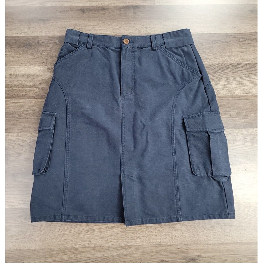CC Filson Co Canvas Cargo Skirt Size 6 Navy Blue Knee Length Straight Womens